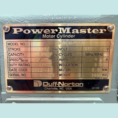 NEW 2012 DUFF-NORTON POWER MASTER DGQ13T-3J