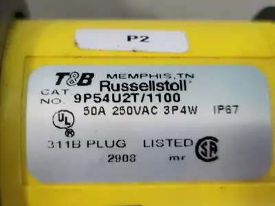 15FT 50 Amp Power Cable w/ Plug 9P54U2T/1100 & Connector CS8364N