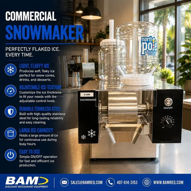 New | in-Stock NORTH POLE FC80F-1 Snow Cone Machines Florida US | BAM Discount Restaurant Equipment #1308607