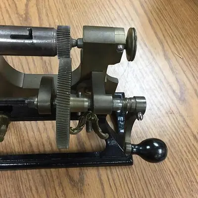 2468-385 Antique Bench Model Watchmaker’s Hand Operated Lathe