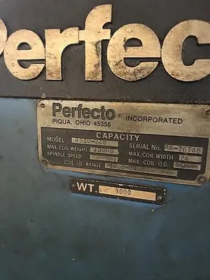Used PERFECTO 38-18-5 Uncoilers Michigan US | RAB Industries, Inc. #183946
