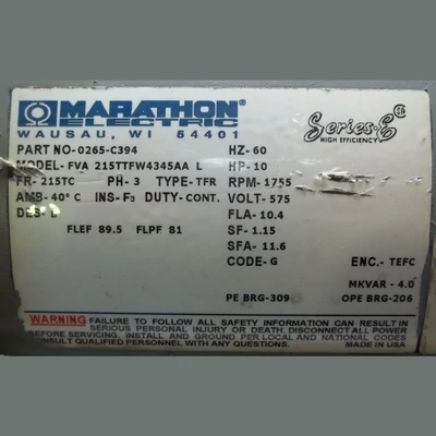 Marathon 10 hp Series-E High Efficiency Electric Motor
