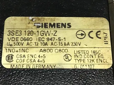 USED SIEMENS 3SE3 120-1GW-Z