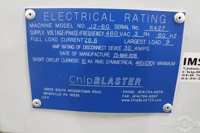 USED 2016 CHIPBLASTER J2-60