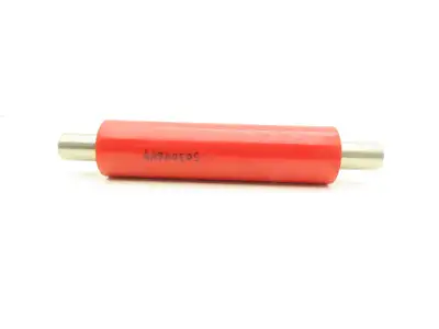 2"x 8" Red Polyurethane Conveyor Roller 1" Stainless Threaded Shaft  Lot of 3
