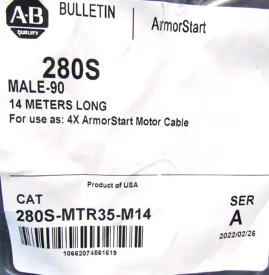 ALLEN BRADLEY 280S-MTR35-M14 MOTOR CABLE SER.A 280SMTR35M14 NEW SURPLUS