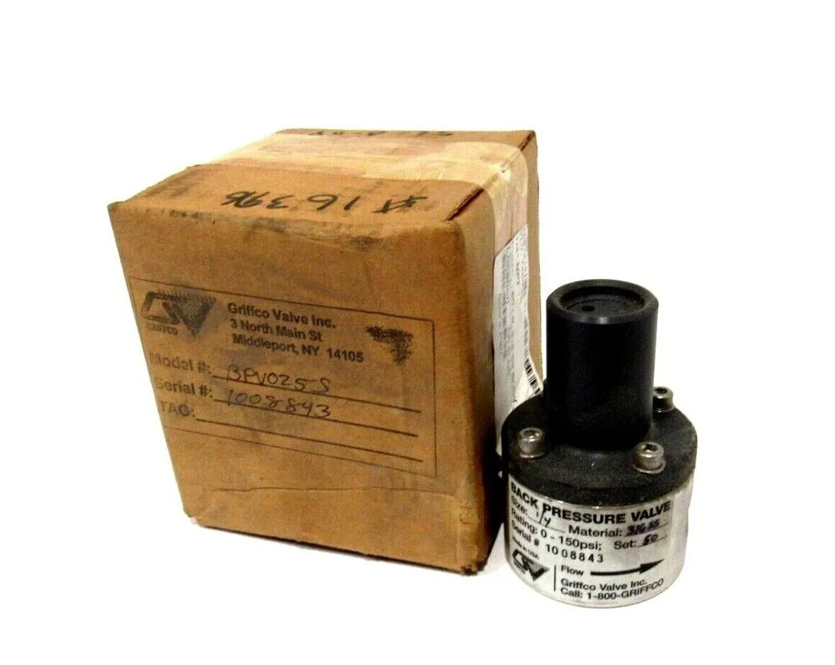 NEW GRIFFCO VALVE BPV025-S BACK PRESSURE VALVE BPV025S