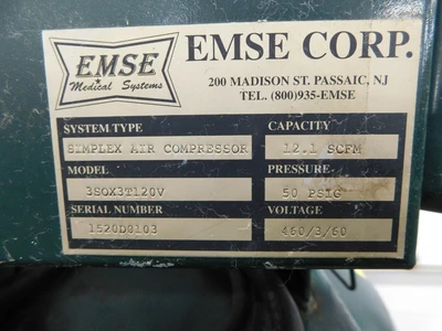 Used EMSE 3S0X3T120V Tank Mounted Air Compressors Ohio US | Equipment Recovery Corp. #1331283