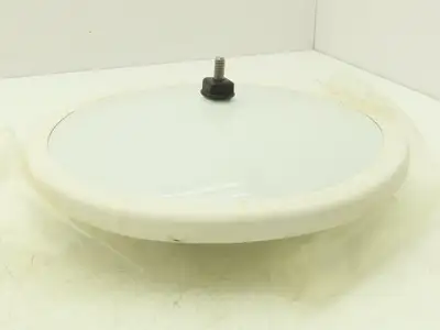 Velvac 709217 10" Center Mount Convex Mirror White Back Pivoting Stud 5/16"-18