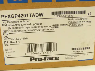 Schneider Pro-Face PFXGP4201TADW Touch Screen Operator Panel Rev H1 GP-4201TW