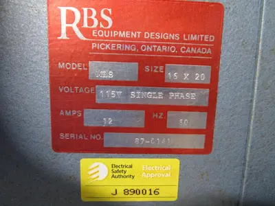 USED RBS EQUIPMENT DESIGNS LIMITED MLS