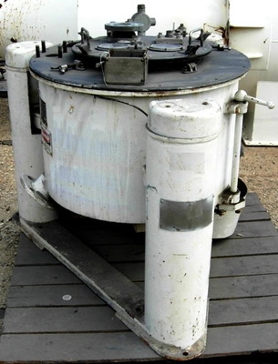 Ametek 26 X 12 perforate basket centrifuge, rubber-lined.