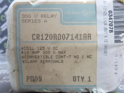 General Electric CR120AD07141AA Relay Time Delay Ser. A 300V 10A 125VDC Coil New