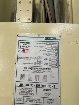 USED MINSTER E2H-350-86-47-SG HEVISTAMPER