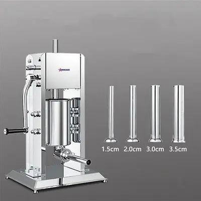 15 lbs/7 kg Stainless Steel Vertical Gear Drive Manual Sausage Stuffer
