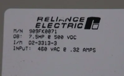 NEW RELIANCE ELECTRIC 909FK0071 DYNAMIC BRAKE 7.5HP