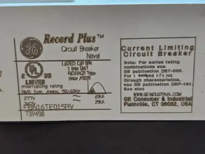 New | in-Stock GENERAL ELECTRIC FBN16TE015RV Switchgears British Columbia CA | Lenmark #1435373