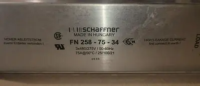USED SCHAFFNER EMC FN258-75-34