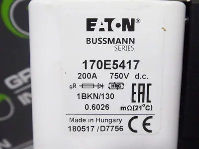 Eaton 170E5417 Bussmann Series High Speed Traction Fuse 200A 750VDC 1BKN/130 New NIB
