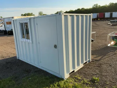 New 10’4” Job Site Storage Container, 10’4” x 6’ x 78-1/2” tall overall, Swing Doors on One End with...