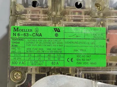 USED MOELLER NU6-63/DW