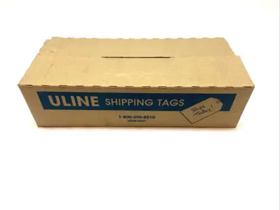 USED ULINE 3-PART INVENTORY TAGS ADHESIVE #5000-#5499 BOX OF 500 TAGS