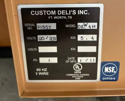 167-0002 Custom Deli’s Hot Case