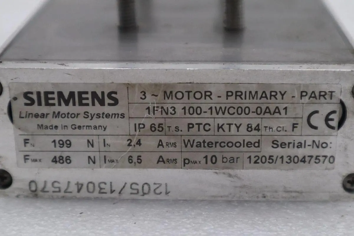 SIEMENS 1FN3 100-1WC00-0AA1 MOTOR STOCK K-2990-A