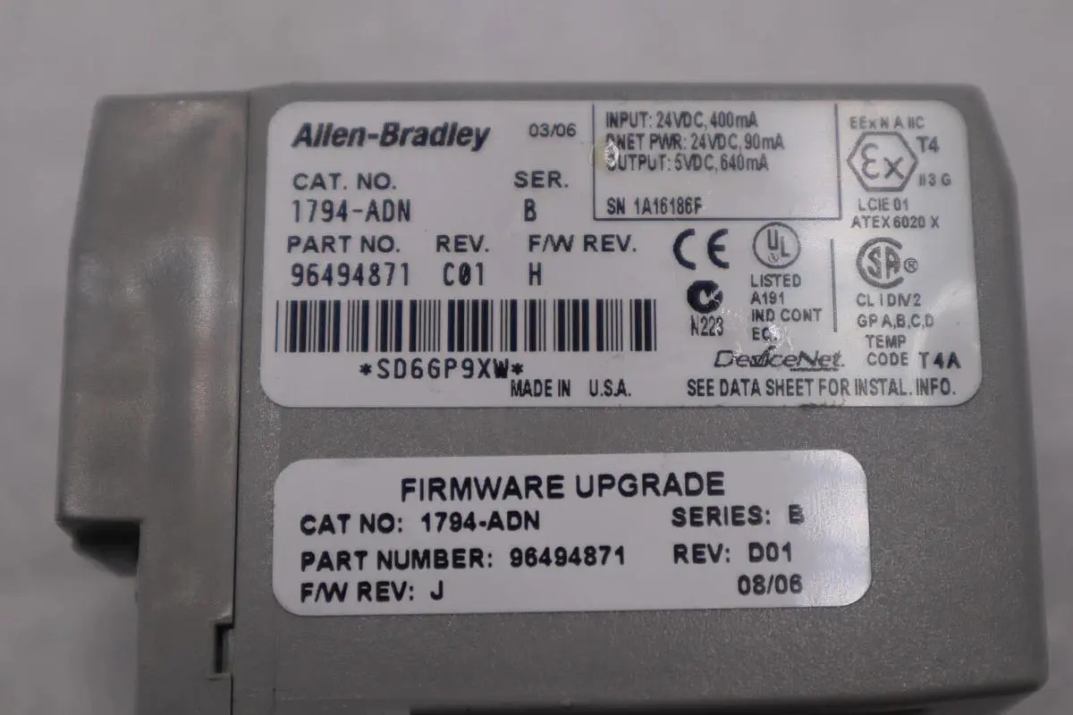 Allen Bradley 1794-ADN SER B Flex DeviceNet Adapter 1794ADN STOCK B-1559