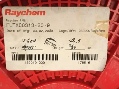 Raychem FLTXC0313-20-9 White AWM Style 10297 Wire 20 AWG 600V 489019-000 4500' - New Other