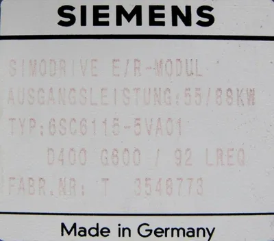 USED SIEMENS 6SC6115-5VA01 SIMODRIVE 6SC61155VA01 55/88KW