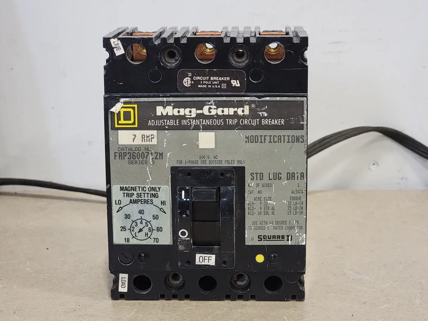 USED SQUARE D FAP3600712M