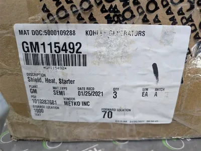 Lot of 3 Kohler / Metko GM115492 Starter Heat Shields Revision A New NIB