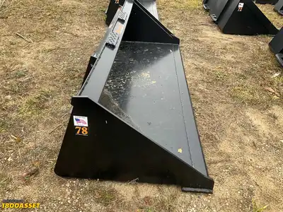 New Tomahawk 78” skid steer bucket, welded on high carbon cutting edge, skid steer quick attach