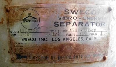 Used SWECO 18" SIFTER LS18SS3 Separators New Jersey US | Champion Trading Corporation #424533