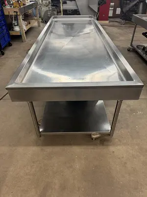 USED 2016 LESLIE FISHER ENGINEERING INC. STAINLESS STEEL CHILLER TABLE