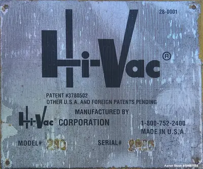 Used HI-VAC 240 Dust Collectors Illinois US | Aaron Equipment #1515557