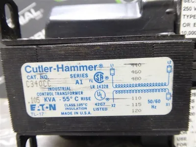 Cutler Hammer C340CC Industrial Control Transformer .105 kVA Used