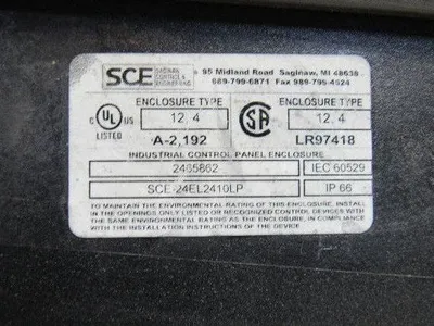 SCE 24EL2410LP 24"x24"x10" Wall Mount Electrical JIC Enclosure w/Backplate