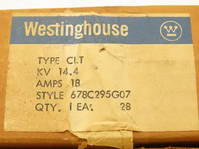 Westinghouse 678C295G07 Current Limiting Fuse 18 Amp 14.4 kv Type CLT