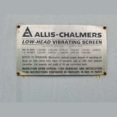 Allis Chalmers Horizontal 6 x 20 - 2 Deck Screen