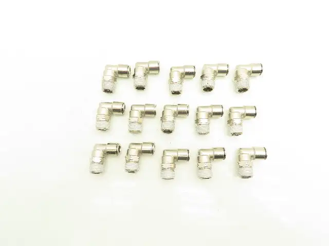 90° Swivel Elbow 3/8" Tube Push Fitting x 3/8" Male NPT Brass Lot of 15