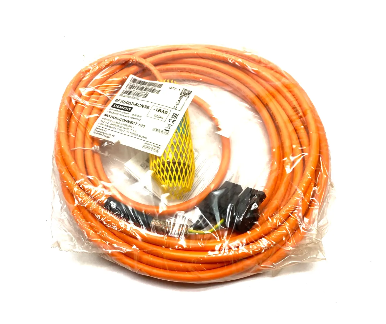 NEW SIEMENS MOTION-CONNECT 500 POWER CABLE ASSEMBLY 10M
