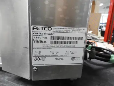 Used Fetco Used Fetco CBS-31Aap Commercial Retail Coffee Brewer Machine with Hot Water Tap 120V Coffee Equipment Illinois US | Falcon Restaurant Supply #1376620