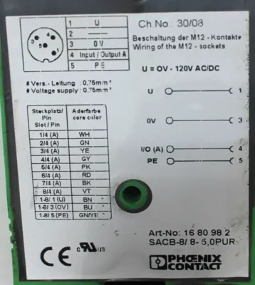 USED PHOENIX CONTACT SACB-8/8-5,0PUR