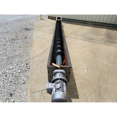 Used CI Conveyors Inc 11" Dia. X 20'-9"L Mild Steel Industrial Screw Auger 3HP