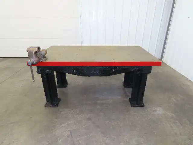 Vintage Precision 2-1/4" Steel Welding Layout Table 66x36" Cast Iron Wilton Vise