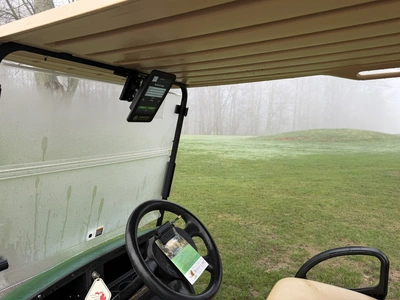 (1) 2019 E-Z-Go EFI golf cart with a Kawasaki gas engine, model 657061G01, includes canopy, fold-dow...
