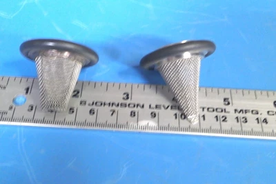 LOT OF 2 STAINLESS STEEL STRAINERS 1 USED 1 UNUSED