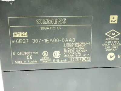 USED SIEMENS 6ES7 307-1EA00-0AA0 POWER SUPPLY 6ES73071EA000AA0